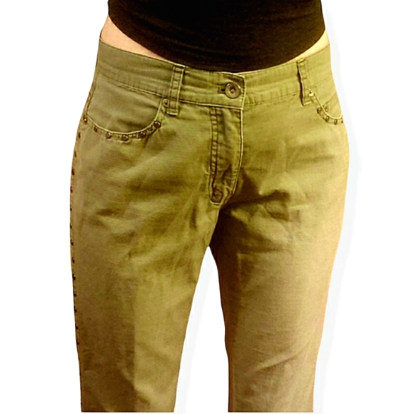 DKNY Studded Crop Khaki Pants - Size 5 - Picture 5 of 12